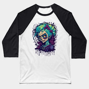 Sinister Elegance - Female Zombie Baseball T-Shirt